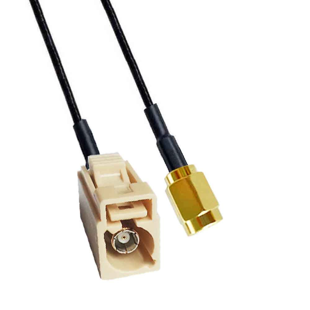 Fakra I Code Jack vers SSMA Male Bluetooth Extension de câble de véhicule RG316 0,5 m