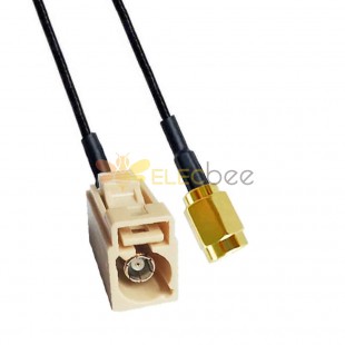 Fakra I Code Jack إلى SSMA Male Bluetooth Car Cable Extension RG316 0.5m