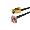 Fakra I Code Plugue macho direto para SMB fêmea 90 graus 2 orifícios montagem em flange Adaptador de cabo para veículo Bluetooth RG316 0,5 m