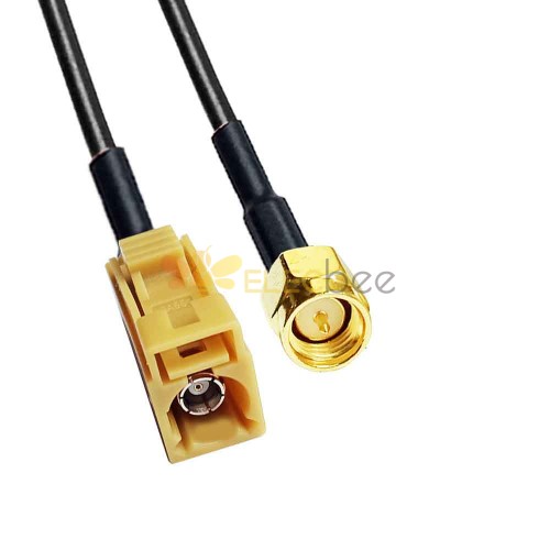 Fakra K Code Jack a SMA Plug SDARS Adaptador de cable de vehículo satelital RG58 0.5m