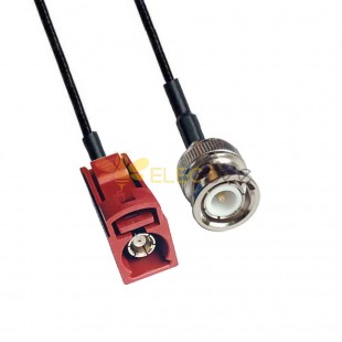 Fakra L Code Female إلى BNC Male Signal Vehicle Cable Extension RG316 0.5m
