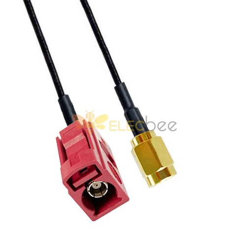 Fakra L Code Female to SSMA Male Signal Vehicle Cable Extension RG316 0.5m