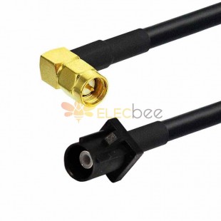 Fakra SMB A Code Male to SMA R/A Male Radio Signal Vehicle Signal Cable Extension RG174 50CM