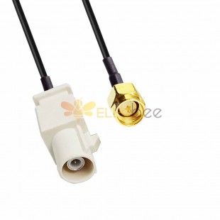 FAKRA SMB B Code Male Long Body to SMA Male Radio Signal Supply Low Loss Vehicle Cable Assembly 1.5DS 50CM