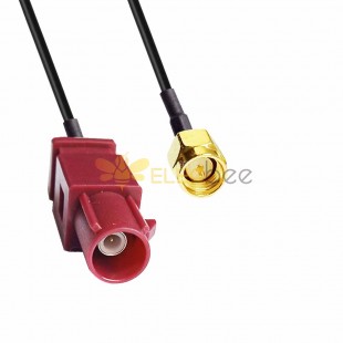 FAKRA SMB D Code Male Long Body to SMA Male GSM Network Signal Low Loss Vehicle Cable Assembly 1.5DS 50CM