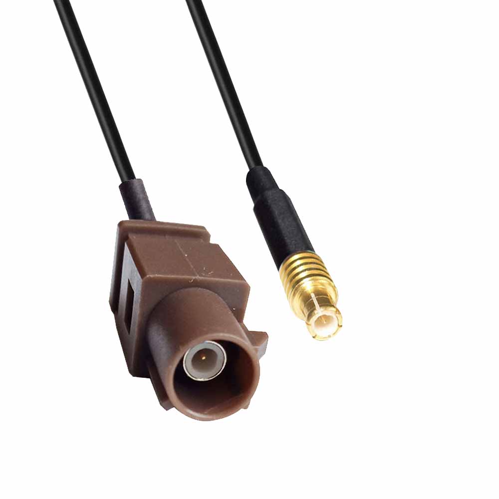 FAKRA SMB F Code Male to MCX Male TV SDARS Satellite Vehicle Cable Assembly RG316 0.5m