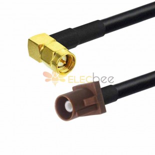 FAKRA SMB F Code Straight Male to SMA Right Angle Male Car Signal SDARS Terrestrial Vehicle Cable Adapter RG174 50CM