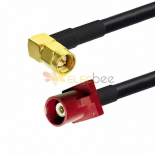 Fakra SMB L Code Male to SMA Male Right Angle Vehicle Cable Adapter RG174 50CM