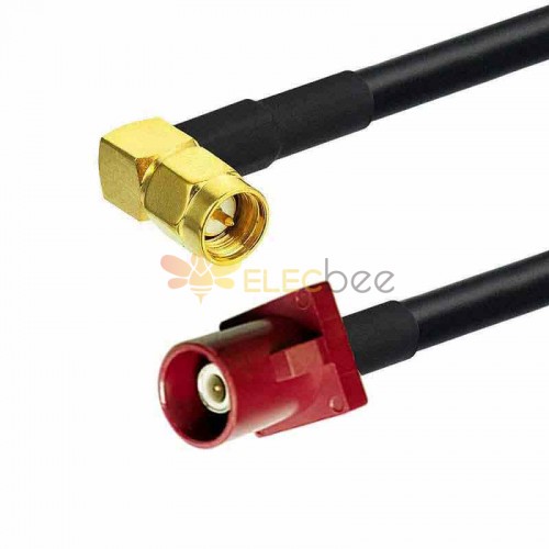 Fakra SMB L Code Male to SMA Male Right Angle Vehicle Cable Adapter RG174 50CM