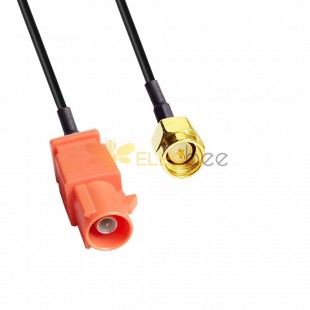 FAKRA SMB M Code Male Long Body to SMA Male Signal Low Loss Car Cable Assembly 1.5DS 50CM