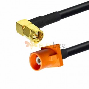 Fakra SMB M Code Male Straight to SMA Male R/A 90 Degree Vehicle Cable Adapter RG174 50CM