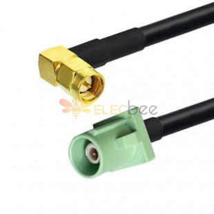 Fakra SMB N Code Male to SMA Male Right Angle RF Coaxial Signal Vehicle Cable Adapter RG174 50CM
