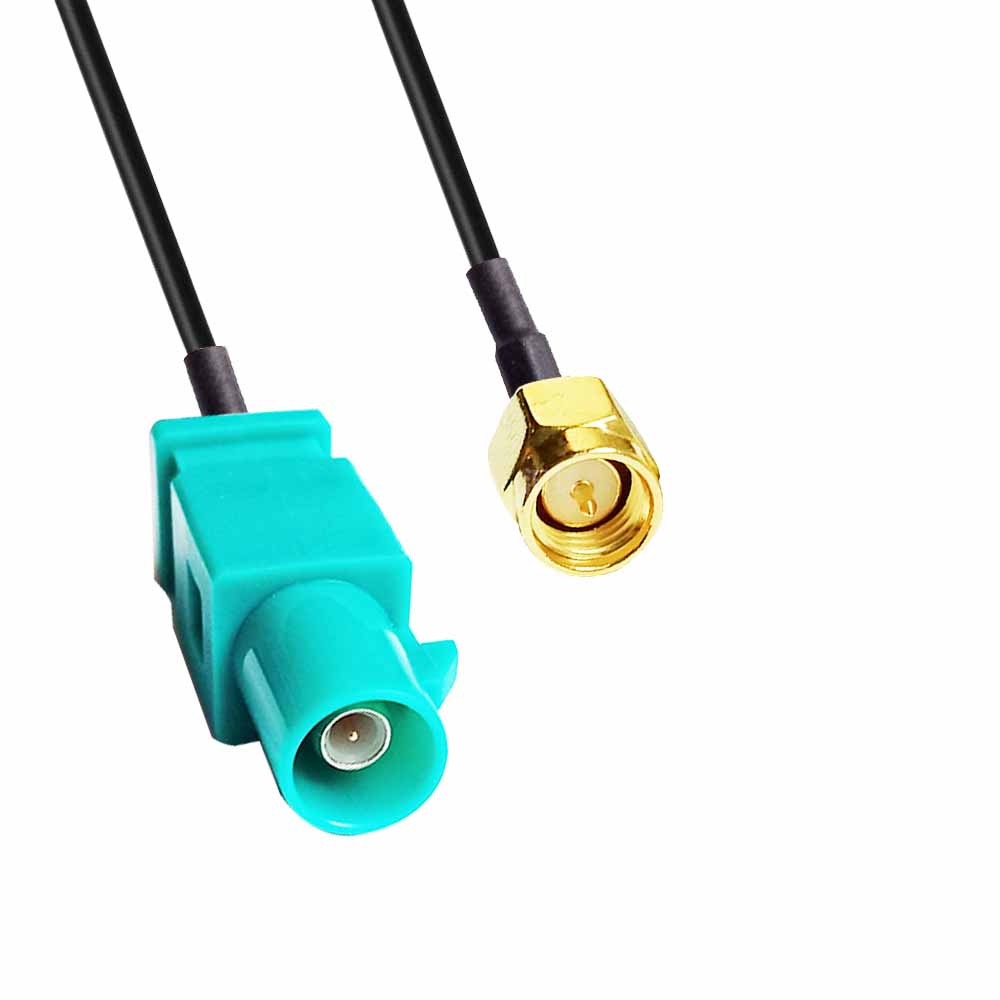 FAKRA SMB Z Code Male Long Body to SMA Male Functional Signal Low Loss Vehicle Cable Assembly 1.5DS 50CM