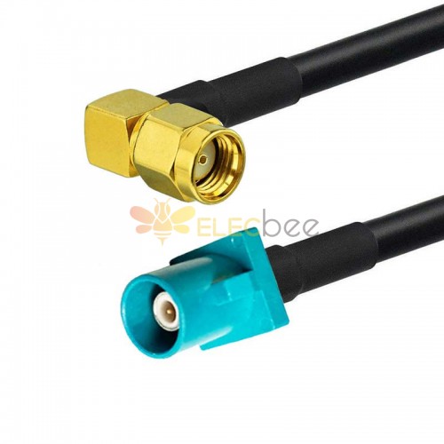 Fakra SMB Z Code Male Straight to RP-SMA R/A Male Functional Universal Vehicle Cable Adapter RG174 50CM