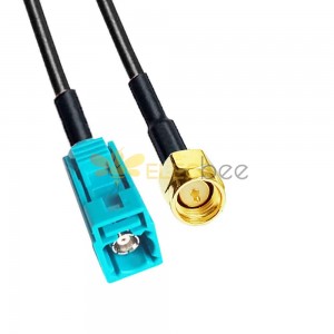 Código Fakra Z hembra a SMA macho adaptador de cable de vehículo de señal funcional RG58 0,5 m