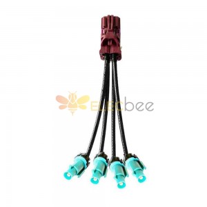 Mini FAKRA 4 in 1 Straight D Code Female to Waterproof Z Code Fakra Male Straight Vehicle Cable Extension 50cm TE Connectivity