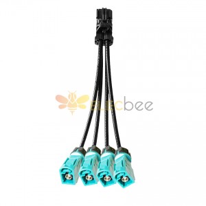 Mini FAKRA Straight A Code Female 4 in 1 to Waterproof Z Code Fakra Female Straight Vehicle Extension Cable Extension 50см