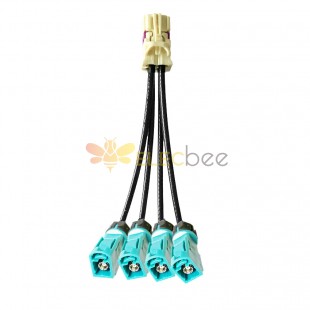 Mini FAKRA Straight B Code Female 4 in 1 to Waterproof Z Code Fakra Female Straight Vehicle Extension Cable Extension 50 см TE Connectivity