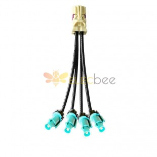 Mini FAKRA Straight B Code Female 4 in 1 to Waterproof Z Code Fakra Male Straight Vehicle Extension Cable Extension 50 см TE Connectivity
