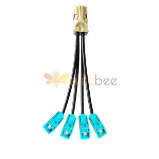 Mini FAKRA Straight B Code Female 4 in 1 to Z Code Fakra Female Straight Vehicle Cable Extension 50cm
