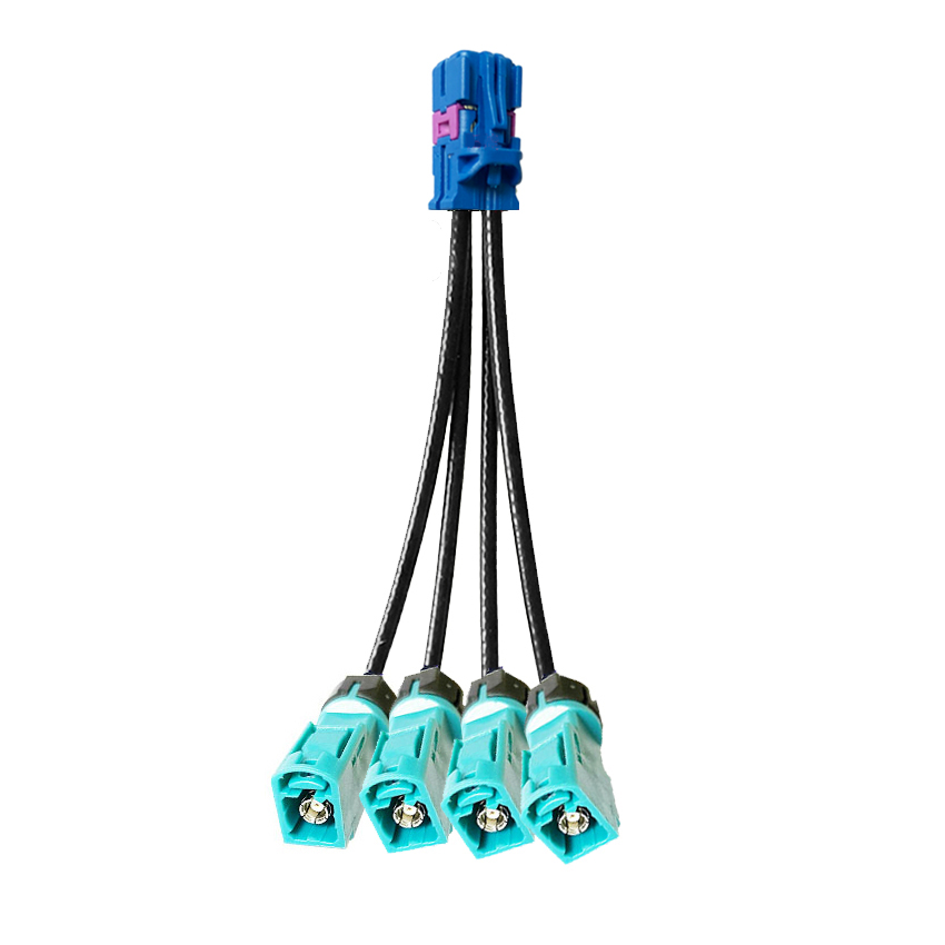 Mini FAKRA Straight C Code Female 4 in 1 to Waterproof Z Code Fakra Female Straight Vehicle Extension Cable Extension 50 см TE Connectivity