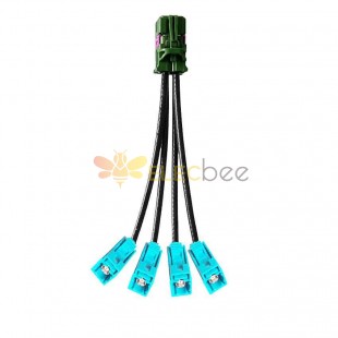 Mini FAKRA Straight E Code Female 4 in 1 to Z Code Fakra Female Straight Vehicle Cable Extension 50cm TE Connectivity