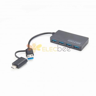4 Port USB C Hub USB C To 4X A USB 3.0 Hub Cable10Cm