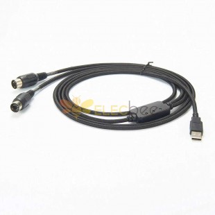Led Göstergeli 5 Pin Din Erkek - USB Kablosu 1.5M
