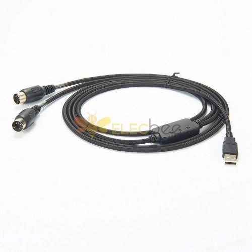 Câble Din mâle à 5 broches vers USB avec indicateur LED 1,5 m