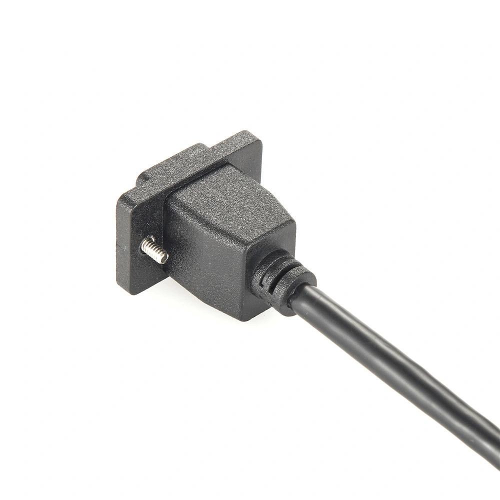ECF スタイル フランジ パネル マウント USB 2.0 タイプ A オス - タイプ A メス ケーブル アセンブリ 30CM