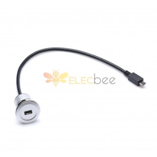 Micro USB Male To Female Round Panel Extension Cable 2.5 Meter