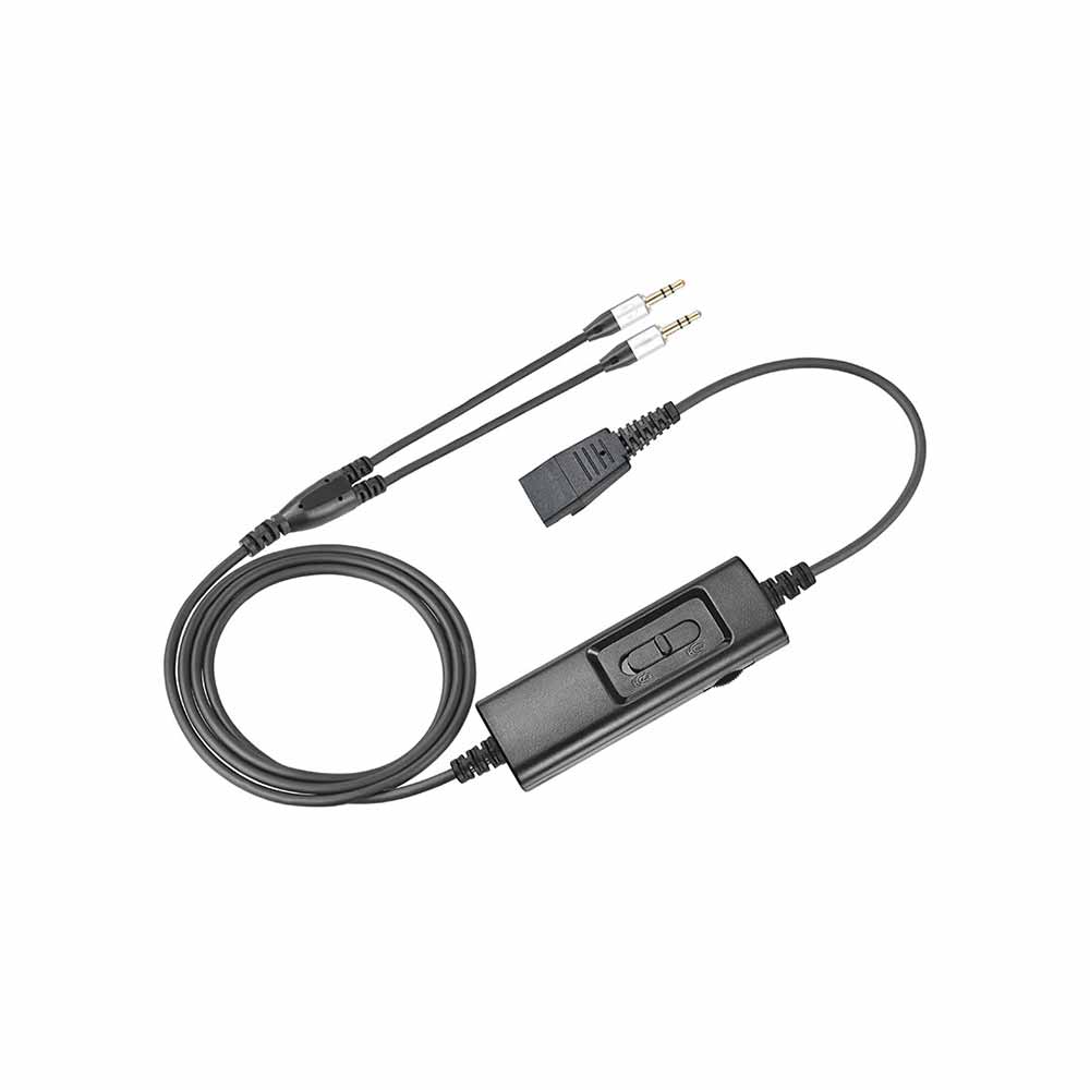Training Cable QD Adapter Cable With Mute Button compatible with Jabra B19 Dual 3.5mm To Qd Adapter Cable