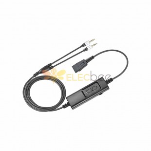 Training Cable QD Adapter Cable With Mute Button compatible with Jabra B19 Dual 3.5mm To Qd Adapter Cable