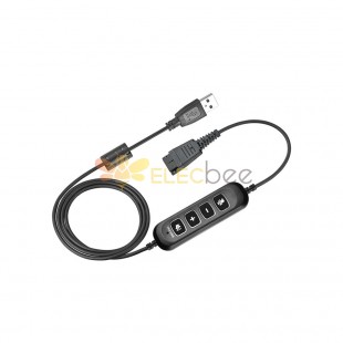 USB A to Quick Disconnect With Indicator light Cable Compatible with Jabra U20 Training Cable