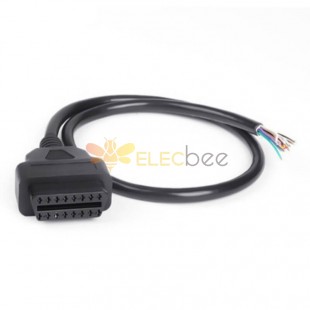 16 Pin Female Single Ended Cable Elm327 Extension Cable OBD2 Cable Length 0.6M