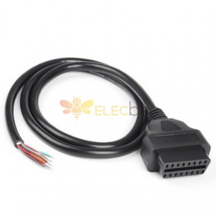 16 Pin Female Single Ended Cable Elm327 Extension Cable OBD2 Cable Length 1M