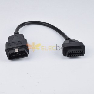 Automobile OBD Extension Cable Male To Female 16 Pin OBD2 Diagnostic Cable 0.1M