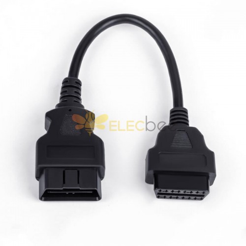 Automobile OBD Extension Cable Male To Female 16 Pin OBD2 Diagnostic Tool Extension Cable 0.3M