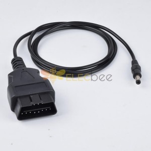 Automóvel OBD2 16 pinos para DC Automobile Diagnostic Tools DC5.5*2.1mm To OBD2 Male Cable Length 1.5M
