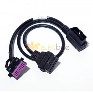Автомобильный удлинительный кабель OBD2 между мужчинами и двумя женщинами для Vw Audi Skoda OBD Modification Cable 50Cm