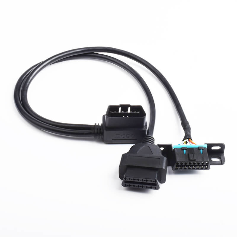 Automobile OBD2 Male To Dual Female Extension Cable OBD 16 Pin 10Cm