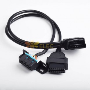 Automobile OBD2 Male To Dual Female Extension Cable OBD 16 Pin 10Cm