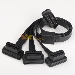 Automobile OBD2 Male To Three Female Extension Cable 0.5M Diagnostic Tools