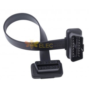 OBD2 Angled Male To Angled Female Extension Cable Car Computer Extension Cable 16 Pin 30Cm