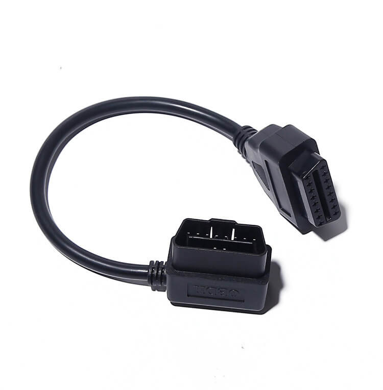 OBD2 Diagnostic Tools L Type Angled Male To Female 16 Pin Extension Cable 0.3M