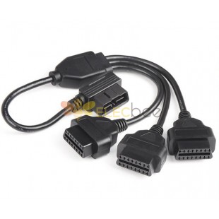 OBD2 Extension Cable Angled Male To 3 Female 0.5M