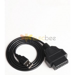 OBD2-Buchse auf USB2.0-Stecker-Verlängerungskabel, Kfz-OBD-GPS-Kabel, 1 m