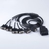OBD2 Male To 6 DB9 Female Serial Rs232 OBD2 Cable 1M