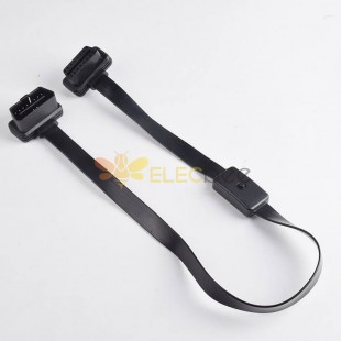 OBD2 Male To Female Extension Cable OBD2 Flat Cable 16 Pin 0.6M Diagnostic Cable
