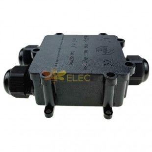 3-poliger wasserdichter IP68-Kunststoff-Anschlusskasten M686 für LED-Straßenlaternen, verschließbare wasserdichte Box, schwarzes Kabel